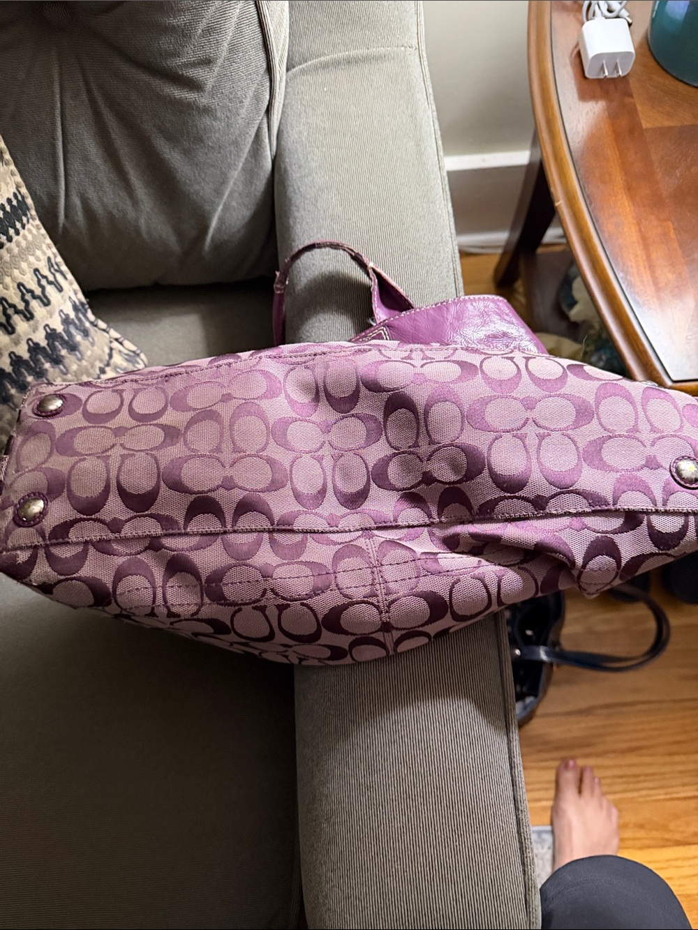 Coach Pink Signature Canvas Tote